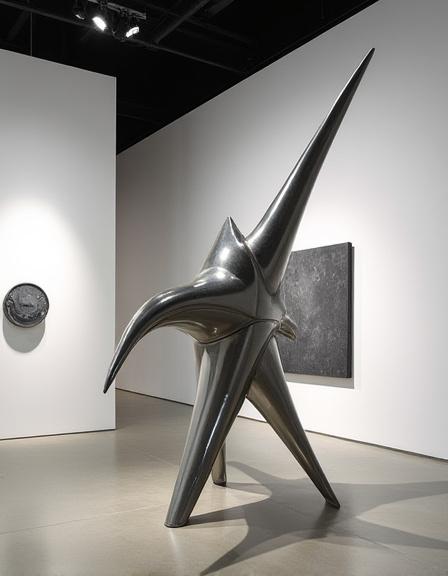 Metallische Skulptur in der GlimmerForge Galerie